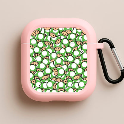 Mushroom Pattern - Green Pink AirPods Case