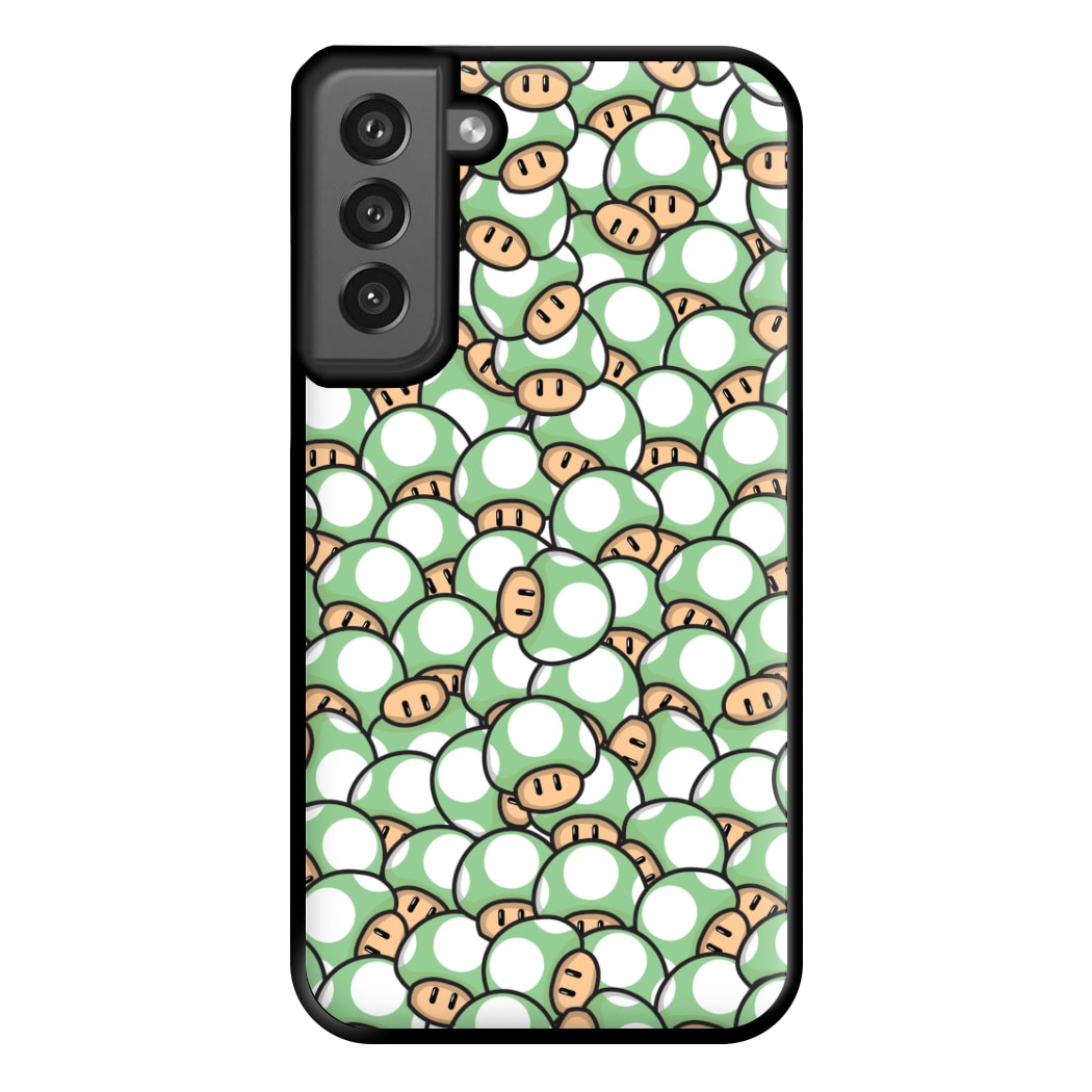 Mushroom Pattern - Light Green Phone Case for Galaxy S21FE