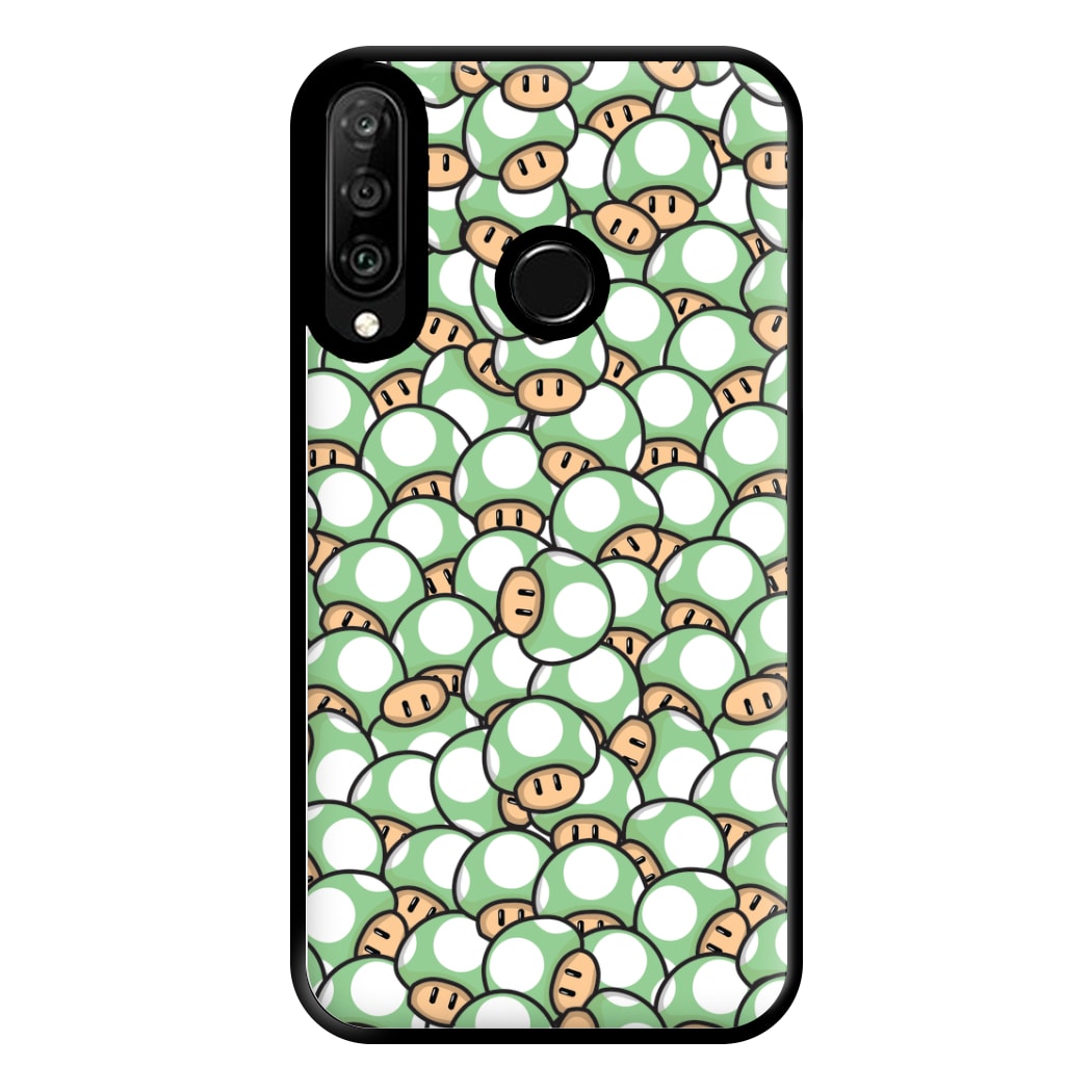 Mushroom Pattern - Light Green Phone Case for Huawei P30 Lite