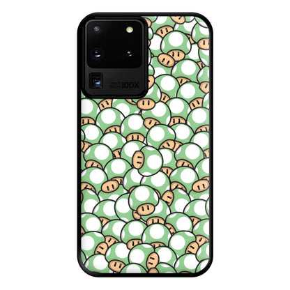 Mushroom Pattern - Light Green Phone Case for Galaxy S20 Ultra