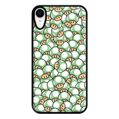 Mushroom Pattern - Light Green Phone Case for iPhone XR