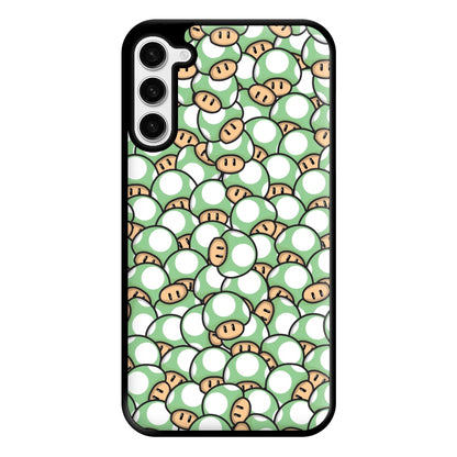 Mushroom Pattern - Light Green Phone Case for Galaxy S23 Plus