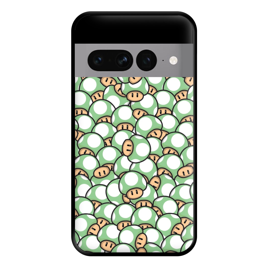 Mushroom Pattern - Light Green Phone Case for Google Pixel 7 Pro