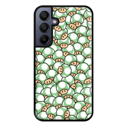 Mushroom Pattern - Light Green Phone Case for Galaxy A15