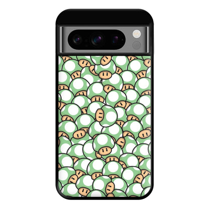 Mushroom Pattern - Light Green Phone Case for Google Pixel 8 Pro