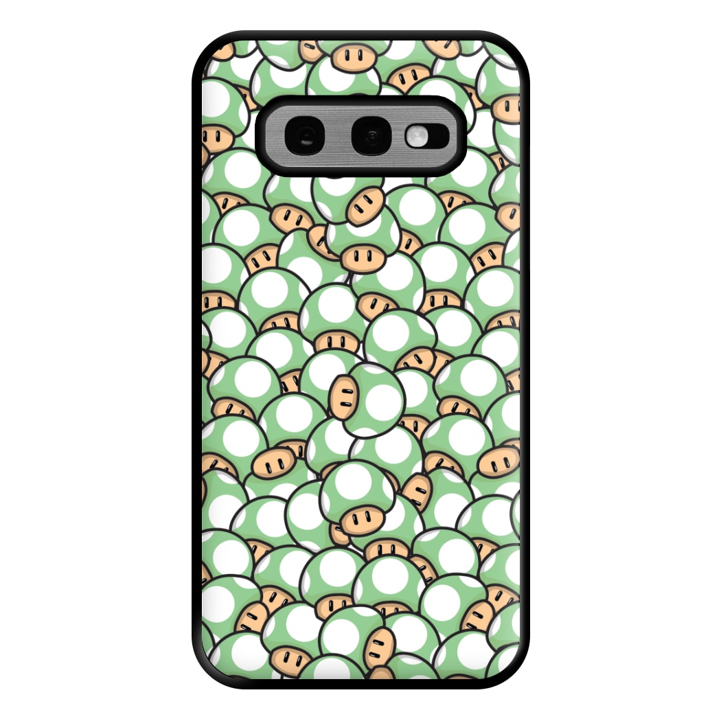 Mushroom Pattern - Light Green Phone Case for Galaxy S10e