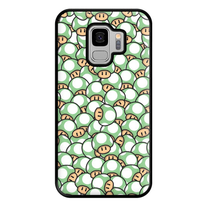 Mushroom Pattern - Light Green Phone Case for Galaxy S9 Plus