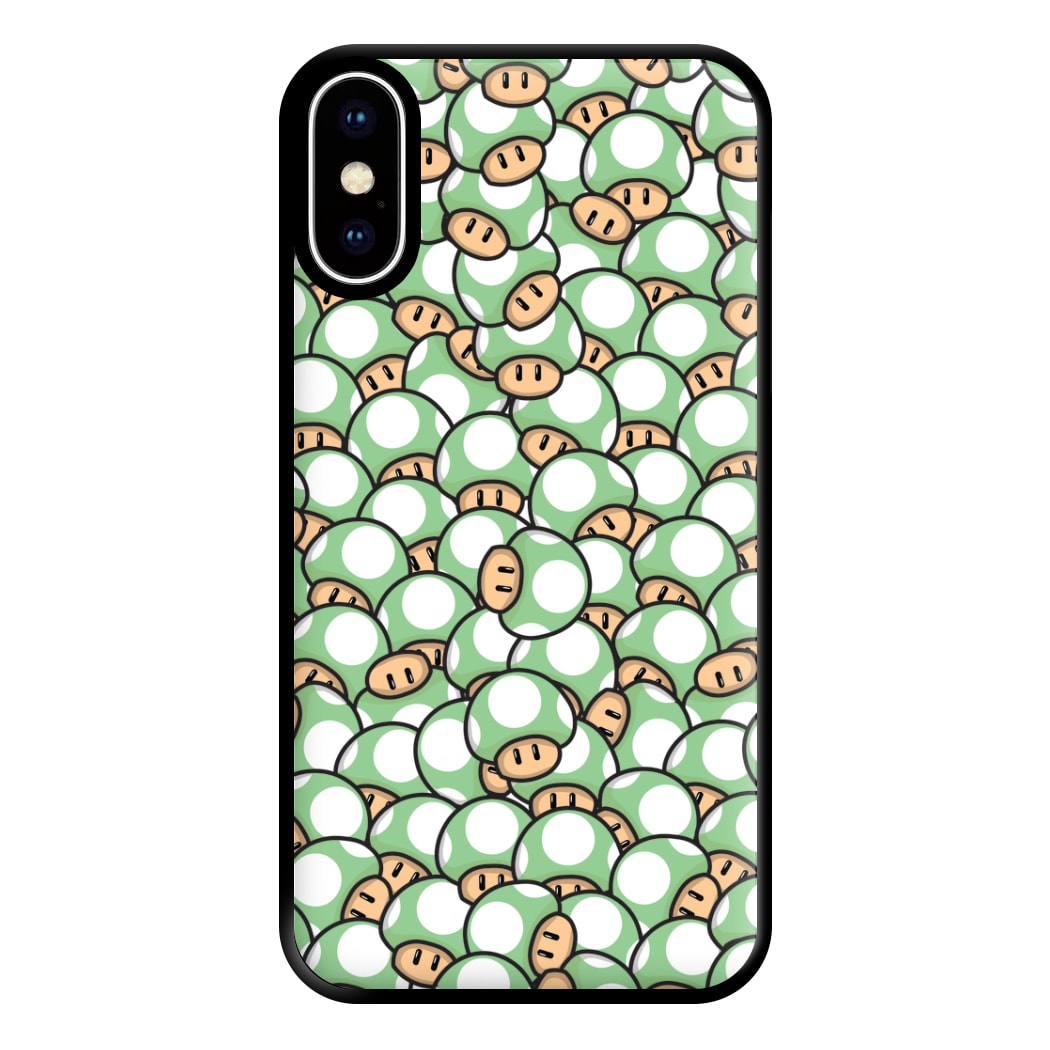 Mushroom Pattern - Light Green Phone Case for iPhone XS Max