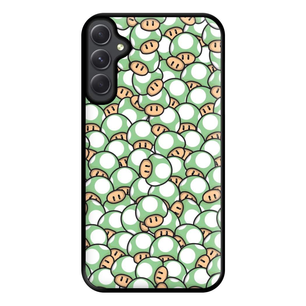 Mushroom Pattern - Light Green Phone Case for Galaxy A54