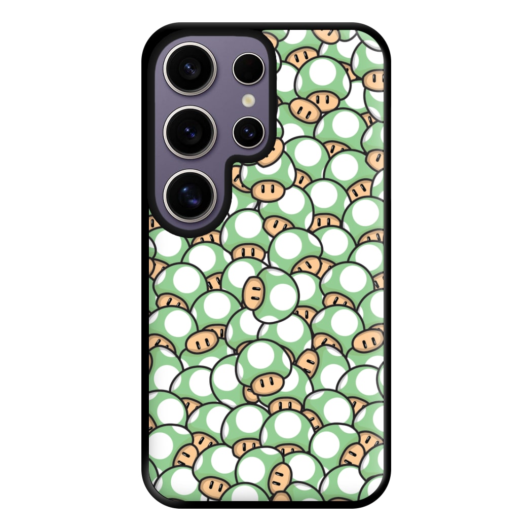 Mushroom Pattern - Light Green Phone Case for Galaxy S25 Ultra