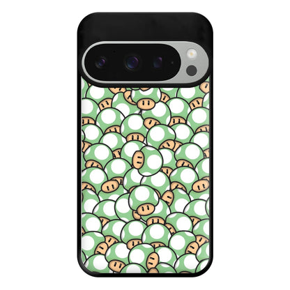 Mushroom Pattern - Light Green Phone Case for Google Pixel 9 Pro XL