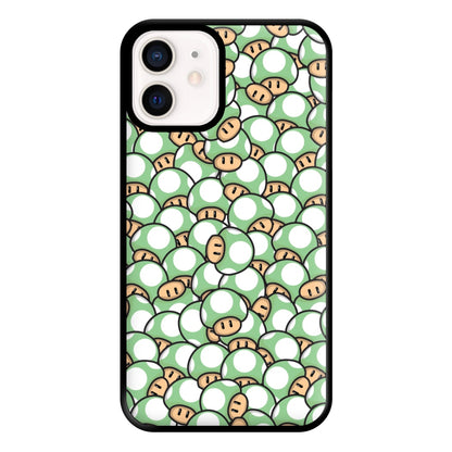 Mushroom Pattern - Light Green Phone Case for iPhone 13 Mini