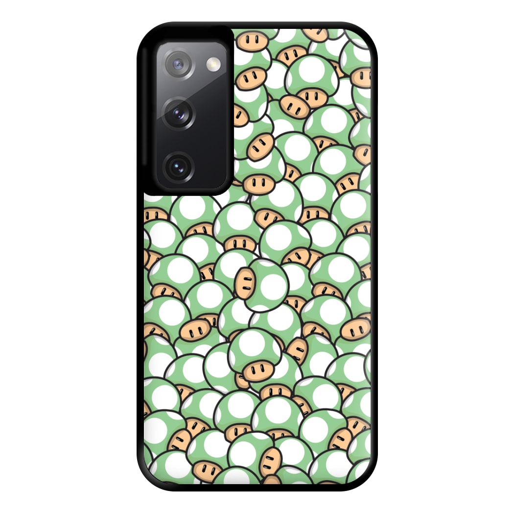 Mushroom Pattern - Light Green Phone Case for Galaxy S20FE