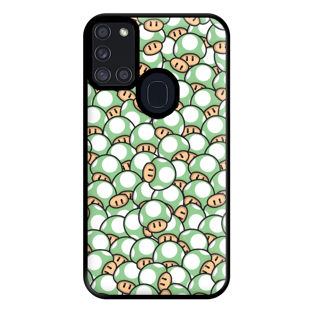 Mushroom Pattern - Light Green Phone Case for Galaxy A21s