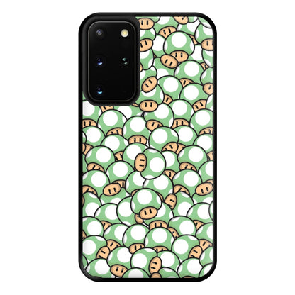 Mushroom Pattern - Light Green Phone Case for Galaxy S20 Plus