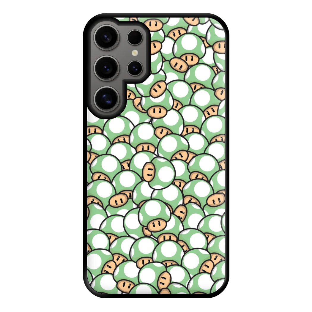 Mushroom Pattern - Light Green Phone Case for Galaxy S24 Ultra