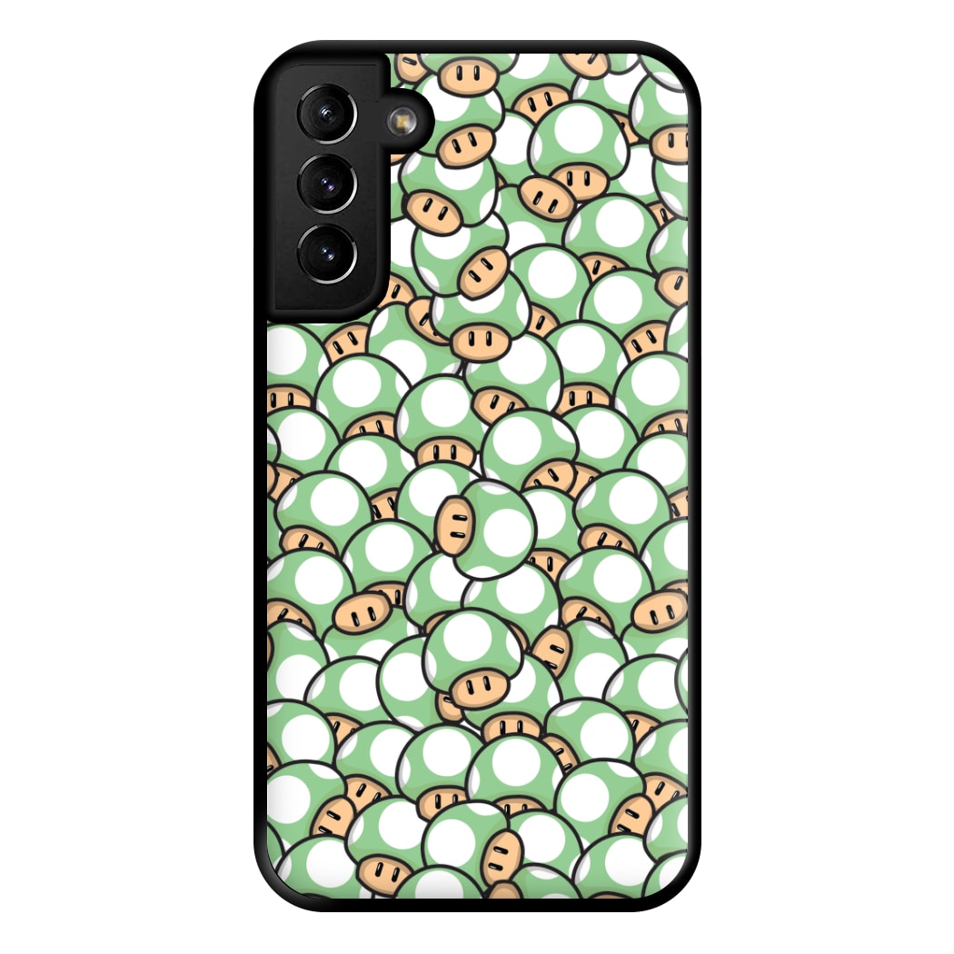 Mushroom Pattern - Light Green Phone Case for Galaxy S21 Plus