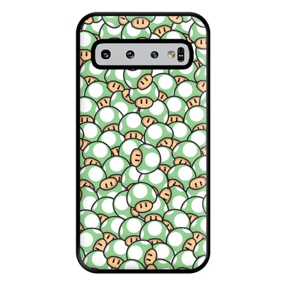 Mushroom Pattern - Light Green Phone Case for Galaxy S10 Plus