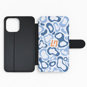 Norris Helmet Pattern - Blue Flip / Wallet Phone Case 2