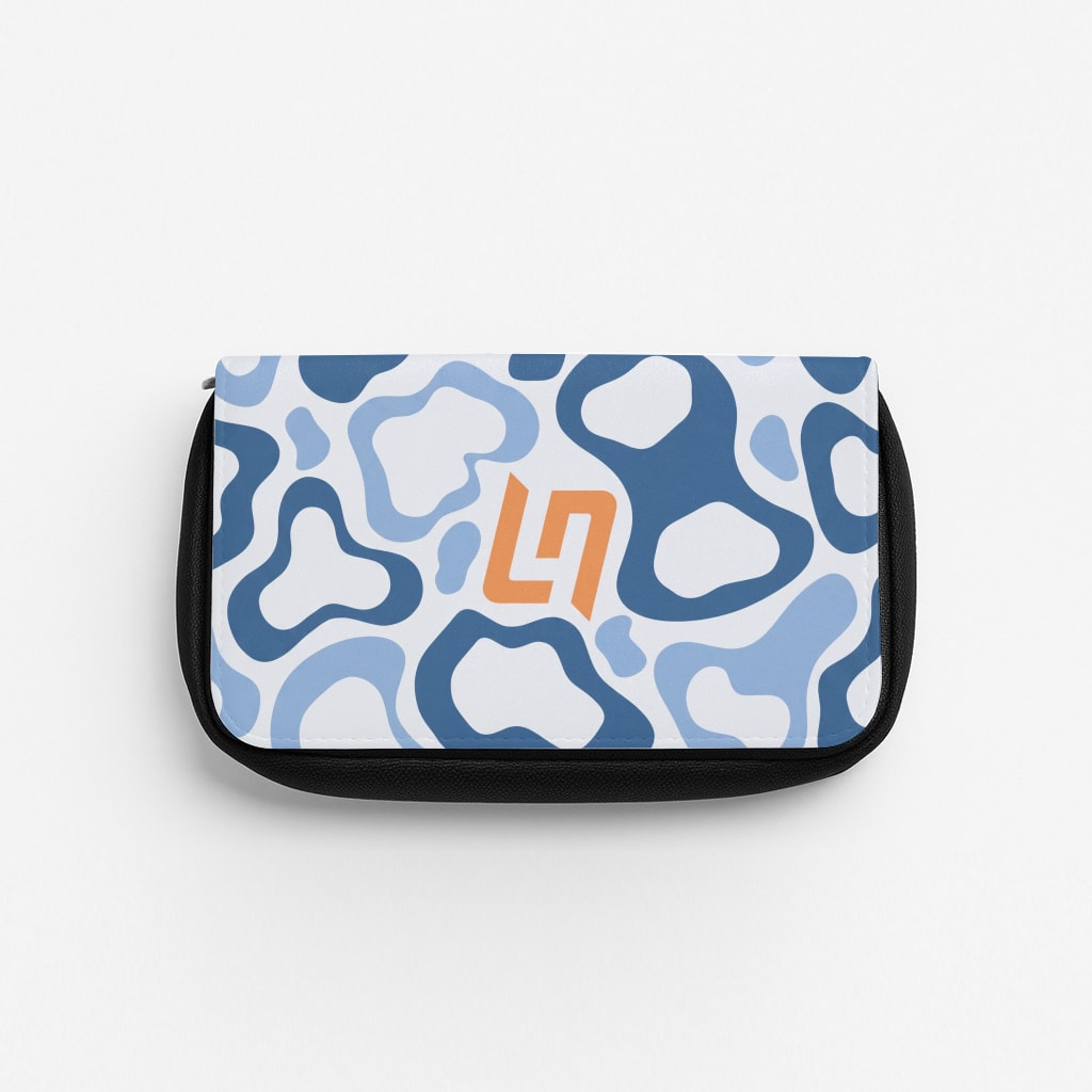 Norris Helmet Pattern - Blue Pencil Case