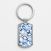 Norris Helmet Pattern - Blue Luxury Keyring 1
