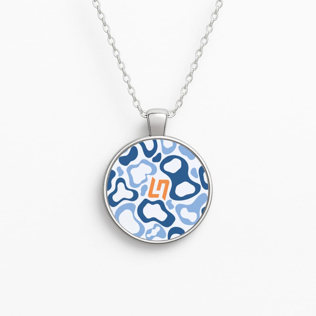 Norris Helmet Pattern - Blue Necklace