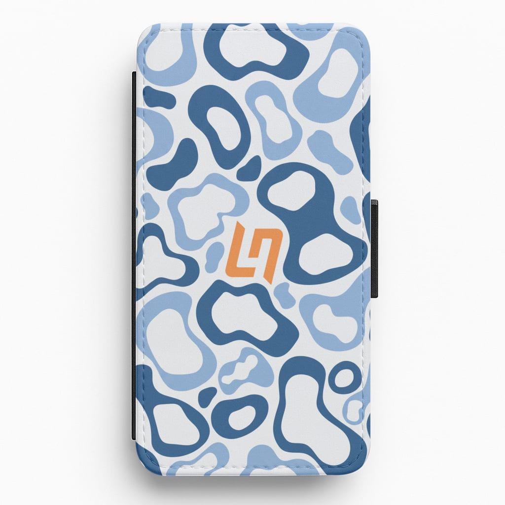 Norris Helmet Pattern - Blue Flip / Wallet Phone Case