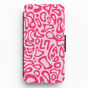 Norris Helmet Pattern - Pink Flip / Wallet Phone Case 1