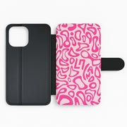 Norris Helmet Pattern - Pink Flip / Wallet Phone Case 2