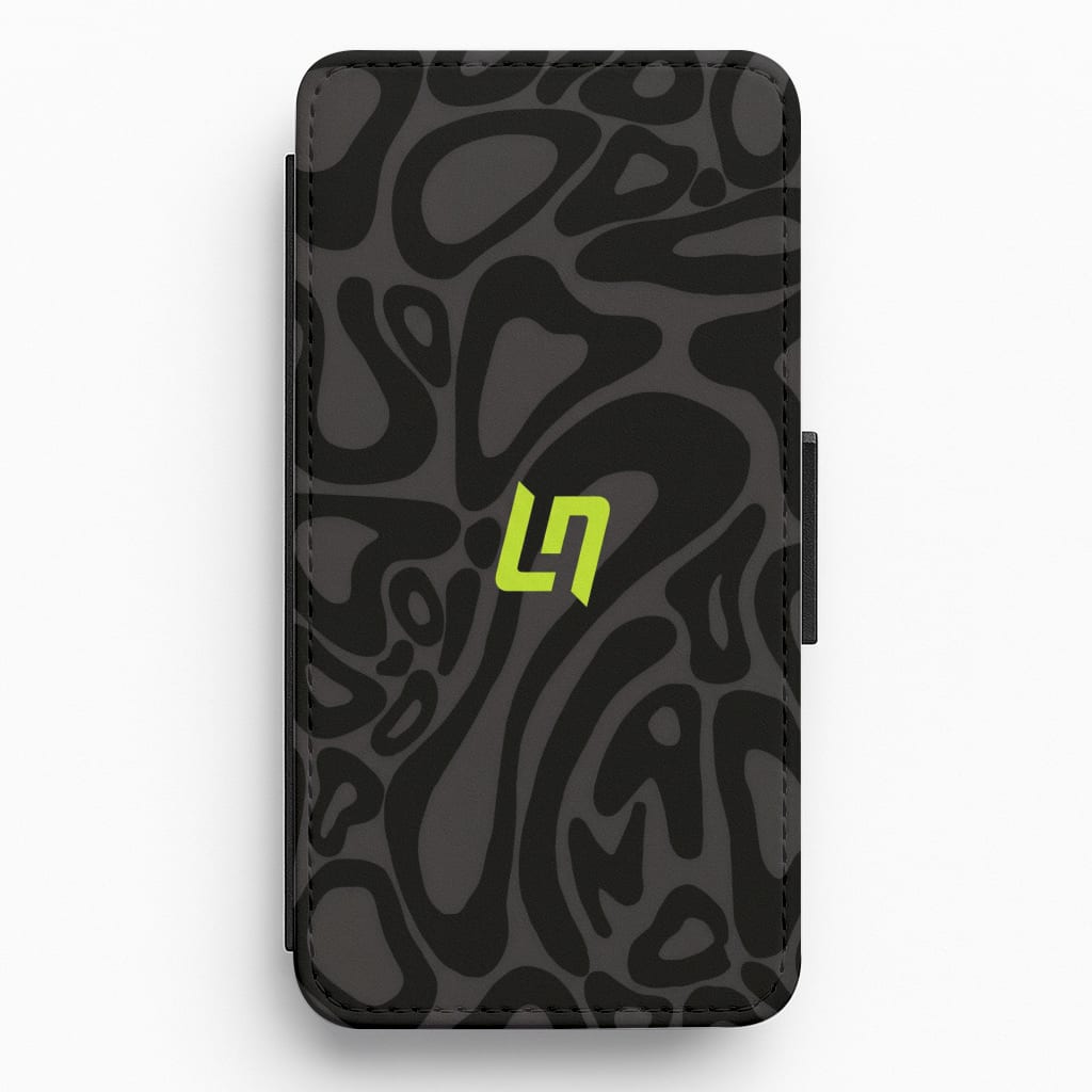 Norris Helmet Pattern - Black Flip / Wallet Phone Case