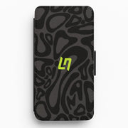 Norris Helmet Pattern - Black Flip / Wallet Phone Case 1