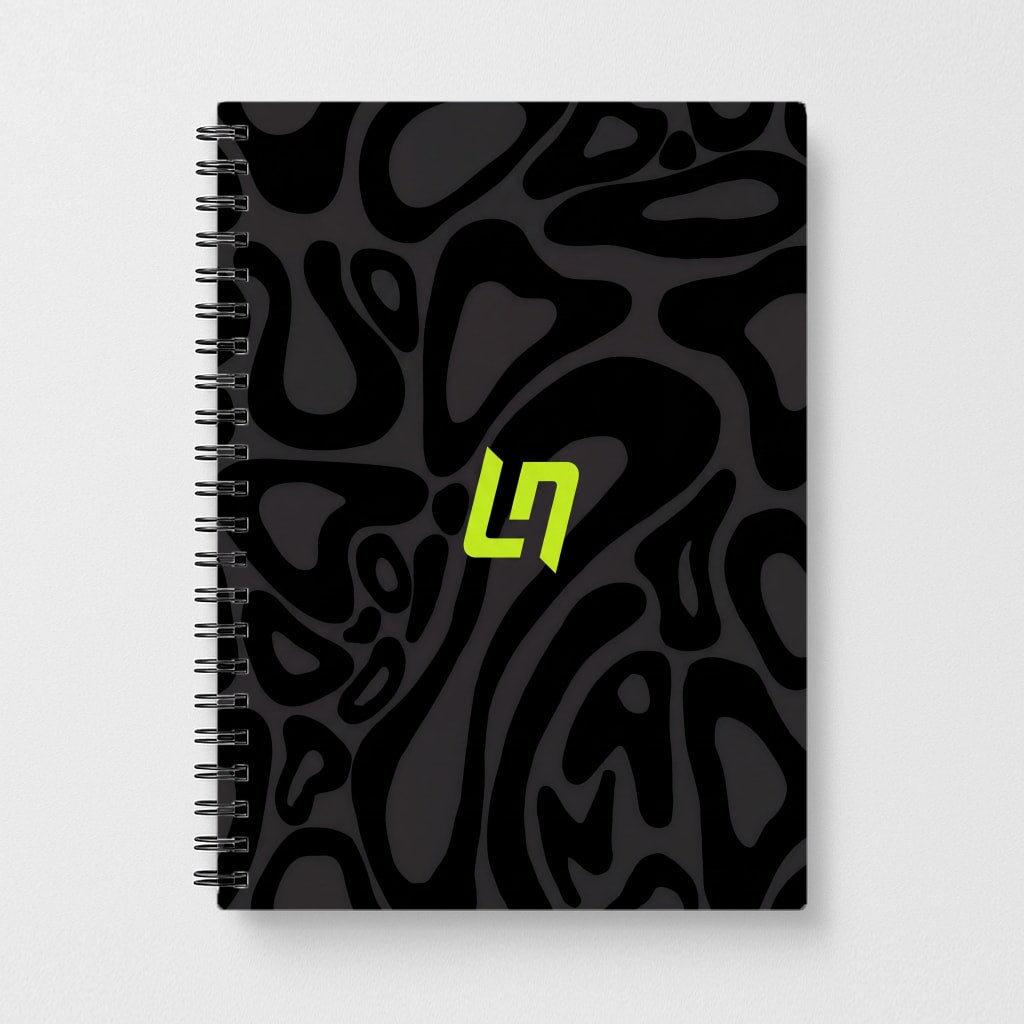Norris Helmet Pattern - Black Notebook