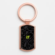 Norris Helmet Pattern - Black Luxury Keyring 4