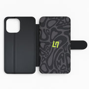 Norris Helmet Pattern - Black Flip / Wallet Phone Case 2