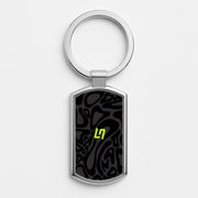 Norris Helmet Pattern - Black Luxury Keyring 1