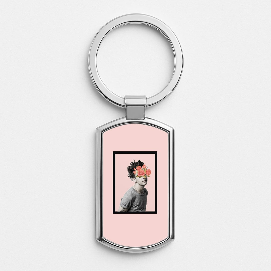 Matt - 1975 Flower Cencored Silver Keyring