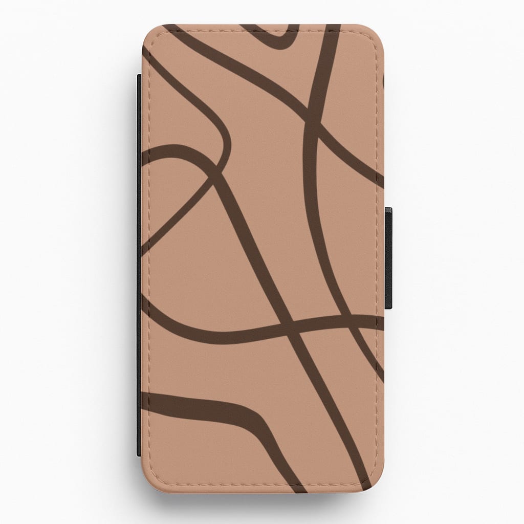 Lined Abstract Nude Flip / Wallet Phone Case