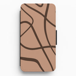 Lined Abstract Nude Flip / Wallet Phone Case