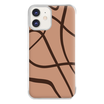 Lined Abstract Nude Phone Case for iPhone 12 / 12 Pro