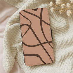 Lined Abstract Nude Wallet Phone Case
