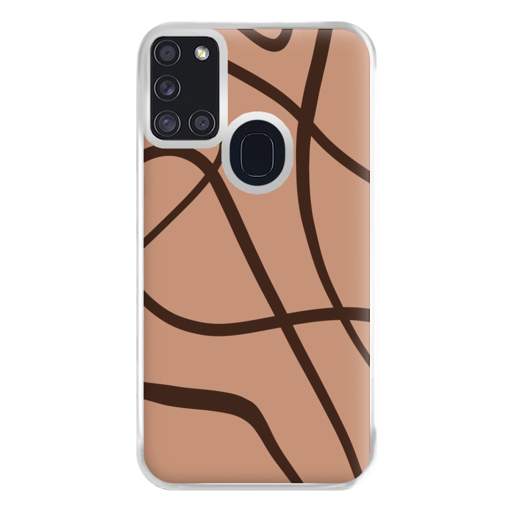 Lined Abstract Nude Phone Case for Galaxy A21s