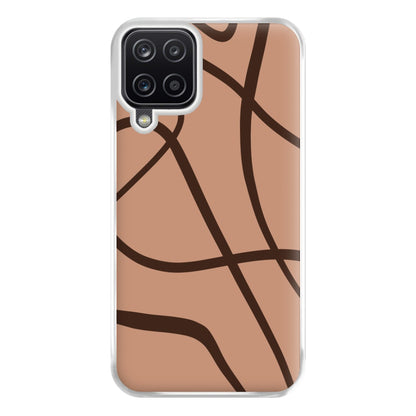 Lined Abstract Nude Phone Case for Galaxy A12