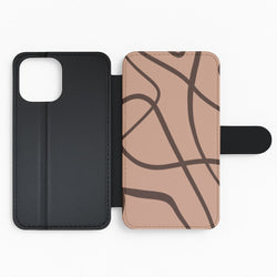 Lined Abstract Nude Flip Phone Case