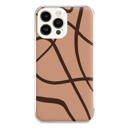 Lined Abstract Nude Phone Case for iPhone 14 Pro Max