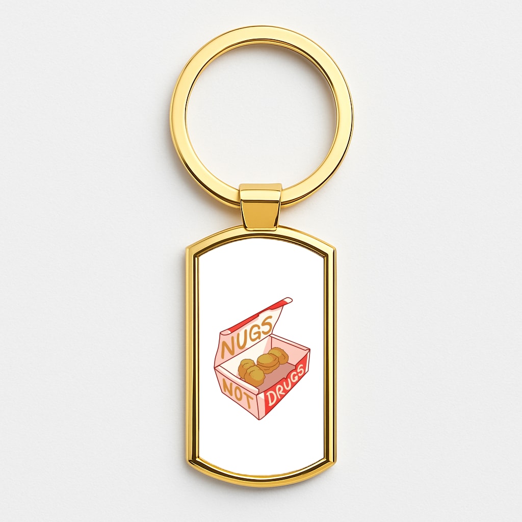 Nugs not Drugs Tumblr Style Gold Keyring