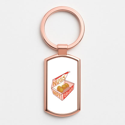 Nugs not Drugs Tumblr Style Rose Gold Keyring