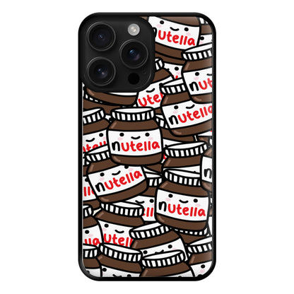 Cute Nutella Pattern Phone Case for iPhone 16 Pro Max