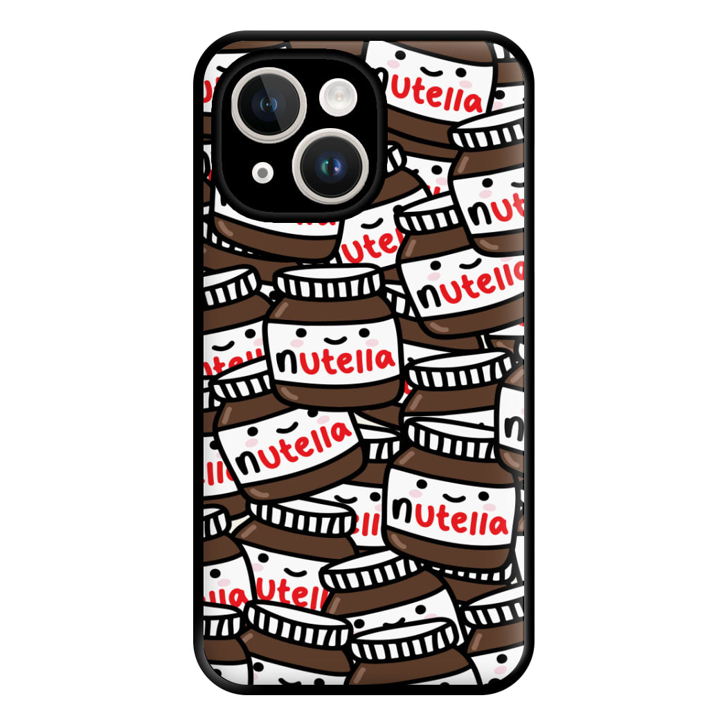 Cute Nutella Pattern Phone Case for iPhone 14 Plus