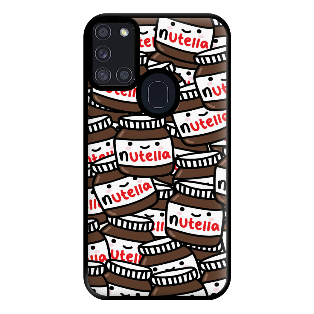 Cute Nutella Pattern Phone Case for Galaxy A21s