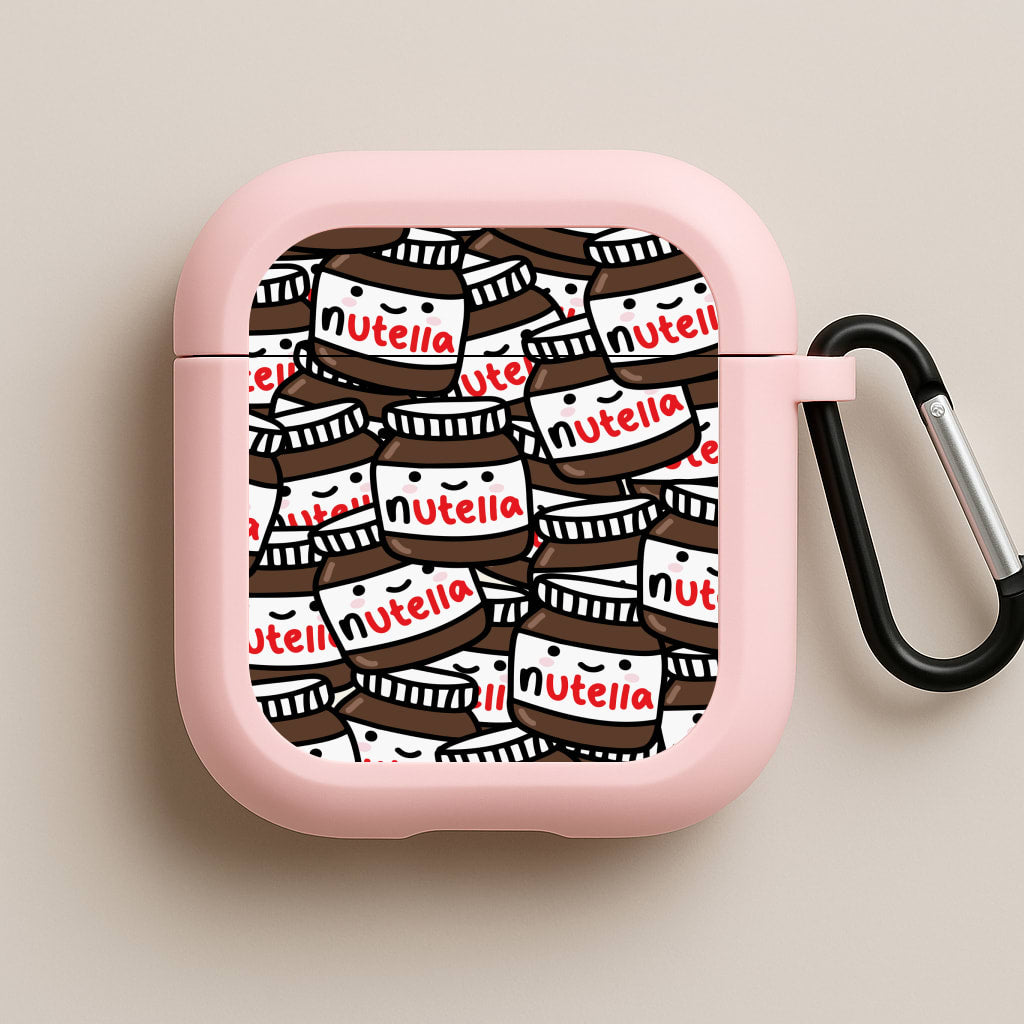 Cute Nutella Pattern Pink AirPods Case